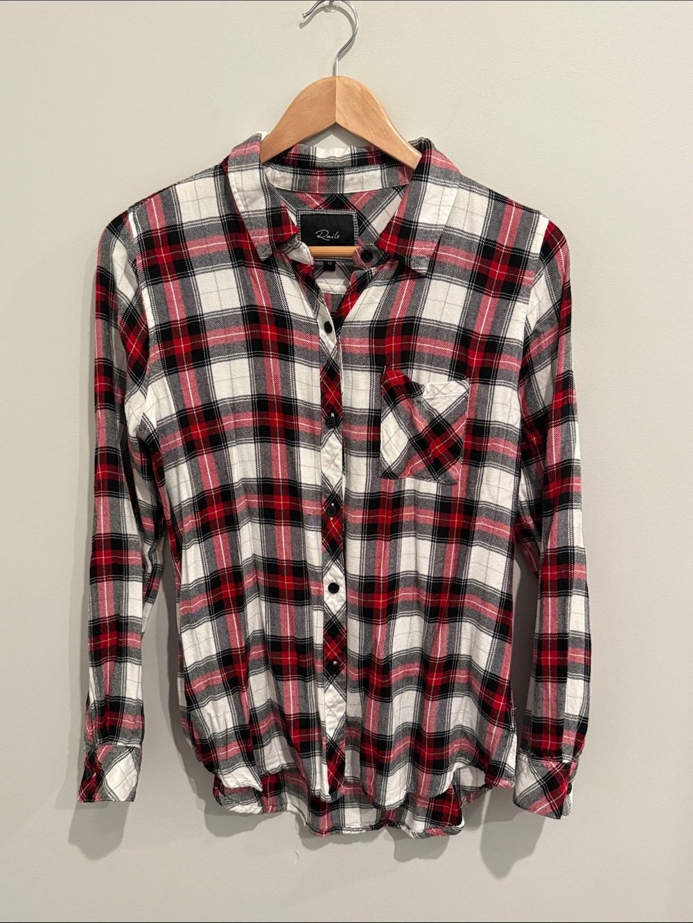 Rails Super Soft Red, Black & White Plaid Button-Down Shirt